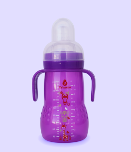 Biberon YA'MAMA 240 ml Transition – Col Large – Polypropylène (PP) – Avec Bras