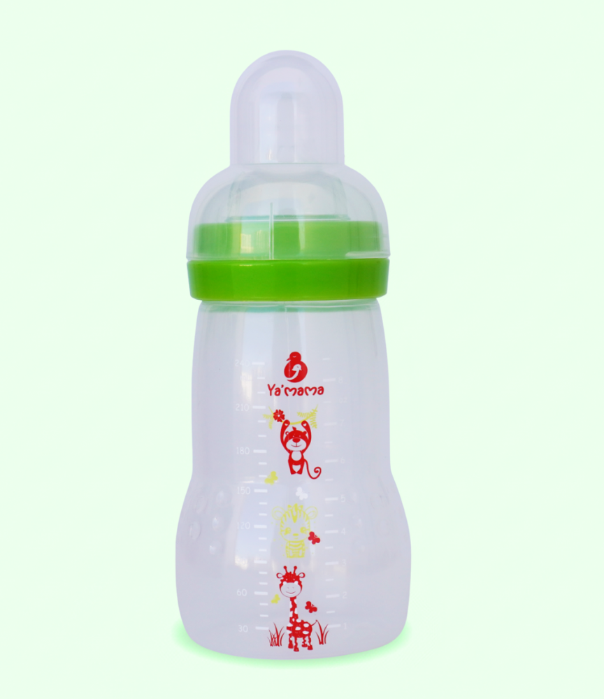 YA'MAMA Transition Baby Bottle 240 ml – Wide Neck – Polypropylene (PP) – Without Handles