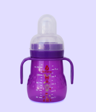 قنينة رضاعة YA'MAMA لحديثي الولادة 150 مل – عنق واسع – بولي بروبيلين (PP) – مع مقبض