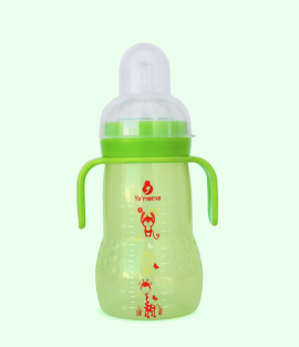 قنينة رضاعة YA'MAMA مرحلة الانتقال 240 مل – عنق واسع – بولي بروبيلين (PP) – مع مقبض